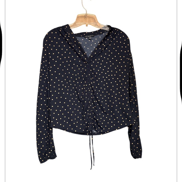 Adrianna Papell Polka Dot Women's Top navy blue size XL new - Picture 2 of 8